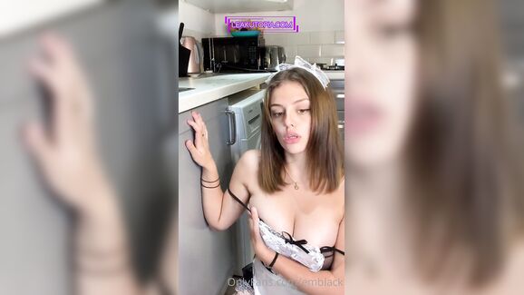 Emily Black Flashes in Maid Outfit Leaked