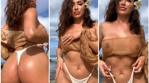Ana Cheri Teasing On The Beach Leaked