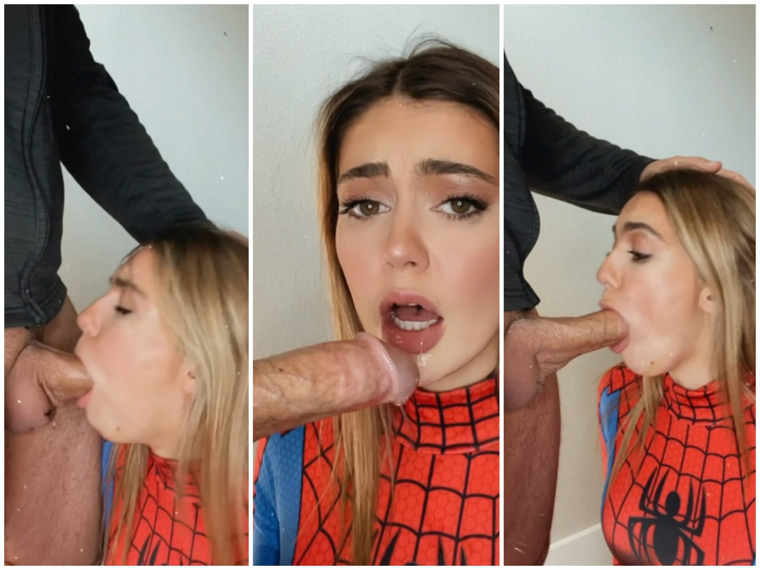 Olivia Mae Spidergirl Cosplay Blowjob Cum Swallow Leaked