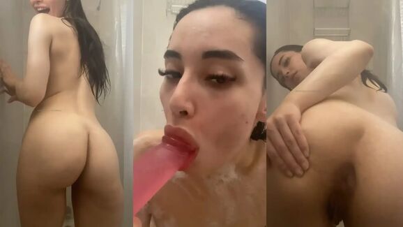 Aria Lee Shower Masturbation & Dildo BJ Leaked
