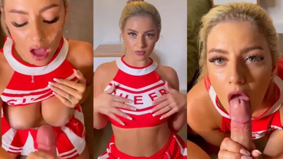 TheSashaXo Cheerleader BJ Facial Leaked